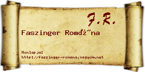 Faszinger Romána névjegykártya